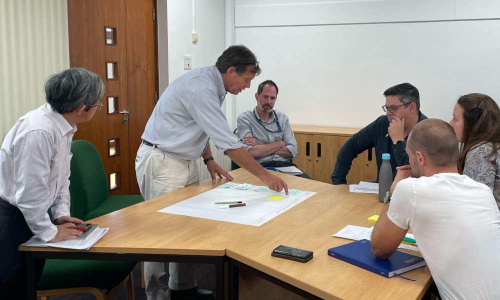 John Ingram and Aidong Yang facilitating a breakout session