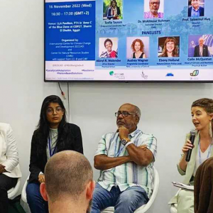 Audrey Wagner speaking about NbS, participation and community resilience at COP27