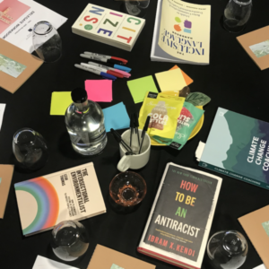 Leafelts on the table at the EDI retreat.