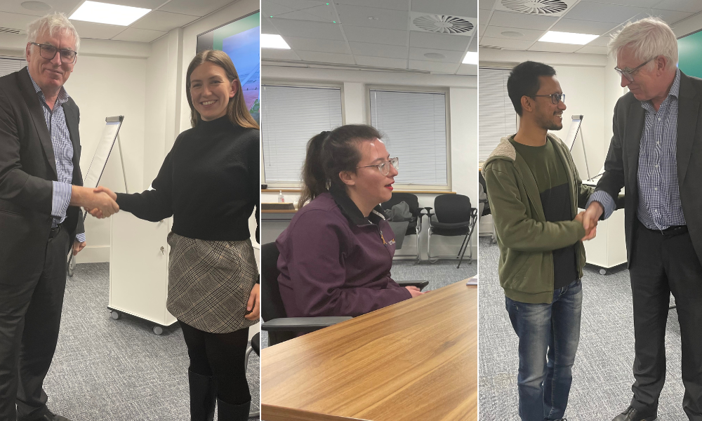 Researchers meeting the Minister at the training session