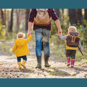 Children walking in nature