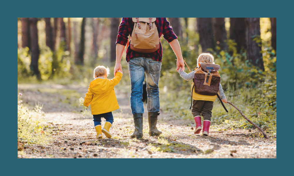 Children walking in nature
