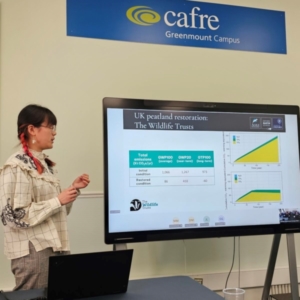 Researcher Xiao Zhang presenting.