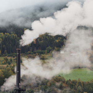 Pollution from factory chimney.