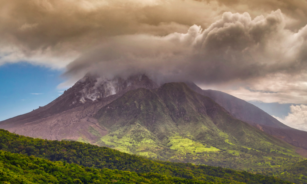 A view of Soufriere Hills Volcano, Montserrat
