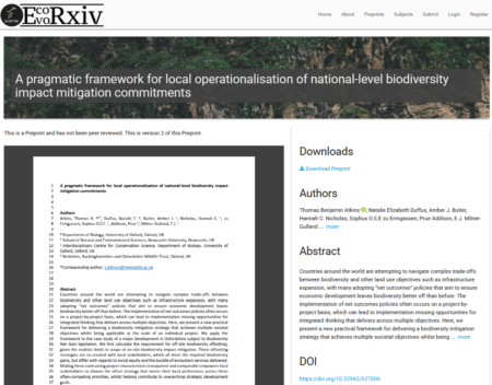 A pragmatic framework for local operationalisation of national-level biodiversity impact mitigation commitments