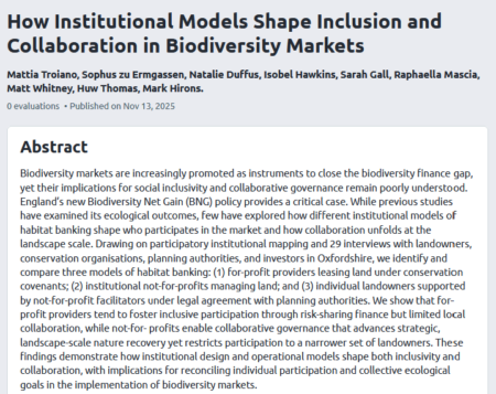 How Institutional Models Shape Inclusion and Collaboration in Biodiversity Markets